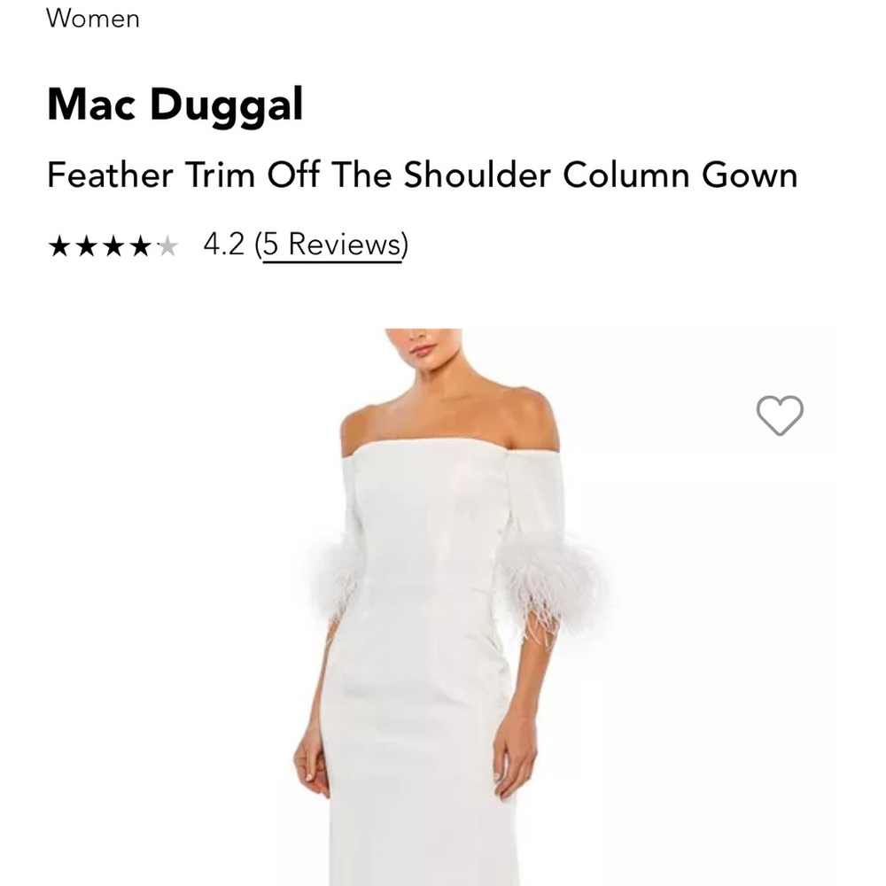 Mac Duggal - White feather trim column gown.